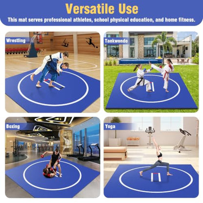 Generic 3M X 3M Gymnastics Training Mat Wear Resist Portable MMA Blanket Anti-Slip Multi-Functional Training Blankets for Grappling Martial Art Boxing Judo