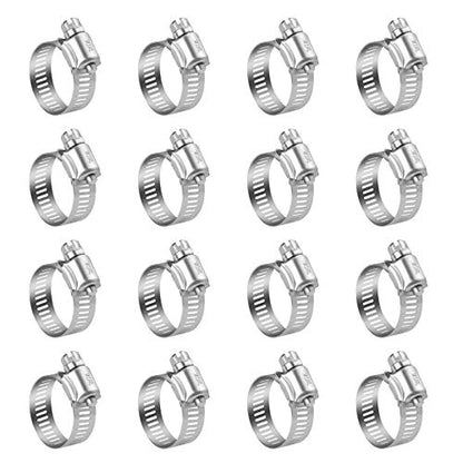 WINL Stainless Steel Hose Clamps - 16 Pack Worm Gear Drive Hose Clamps SAE 10 Clamping Range of 1/2'' to 1-1/16'' (13mm-26mm) for Automotive Plumbing,1/2 Inch, 3/4 Inch,1 Inch Clamps - size: SAE#10 (1/2" ~ 1-1/16")