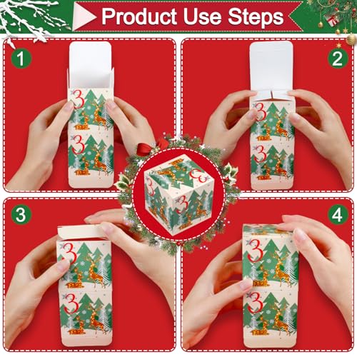 ONESING 24 Pcs DIY Christmas Advent Calendar Boxes for 2025, 24 Days Countdown Calendar Gift for Adults and Kids Christmas Cardboard Number Boxes Make & Fill Your Own Advent Calendar Boxes - color: Style-D