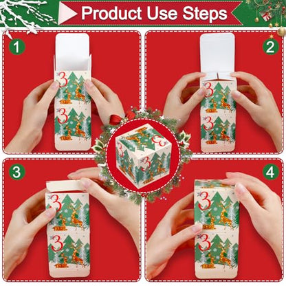 ONESING 24 Pcs DIY Christmas Advent Calendar Boxes for 2025, 24 Days Countdown Calendar Gift for Adults and Kids Christmas Cardboard Number Boxes Make & Fill Your Own Advent Calendar Boxes - color: Style-D