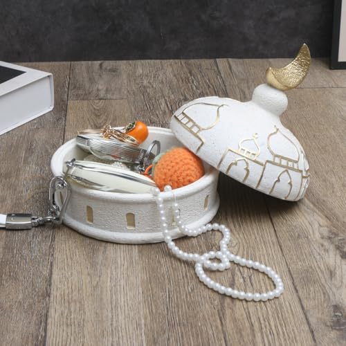 Islamic Cultural Decor Collection - Handcrafted Resin Mosque Models & Tower Ornaments for Home/Office Display Ramadan Decoration (Storage Basin) - style: Storage basin