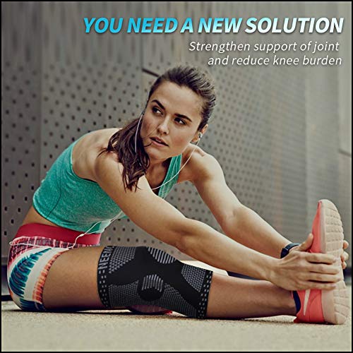 NEENCA Knee Braces for Knee Pain Relief, Compression Knee Sleeves with Patella Gel Pad & Side Stabilizers, Knee Support for Weightlifting, Running, Workout, Arthritis, Meniscus Tear, Men Women. ACE-53 | Patented Patella Gel Pad & Side Stabilizers, Compres