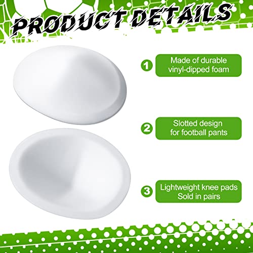 Meooeck 4 Pair Low Rise Knee Pads White Inserts Light Knee Pad Saver for Youth Men Women Kids Adult Football Basketball Volleyball