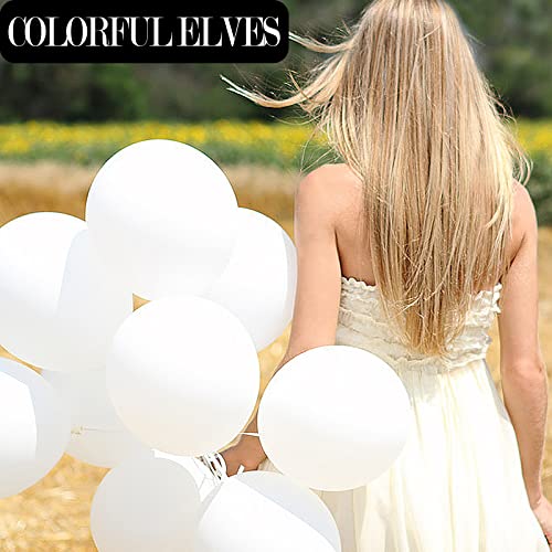 White 12 Inch 100 Pcs Latex Chrome Balloons Helium Thicken Balloons Party Decorations (White) - color: White