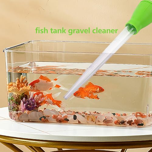 2 Set Manual Fish Tank Cleaning Tools with Extension Pipe and L Shaped Extension Pipe,30ml Aquarium Water Changer,28.9 Inches Siphon Dropper for Fish Bowl Waste Remover,Coral Feeder(Blue)