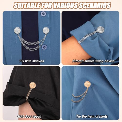 6 Pcs Magnetic Clothing Clips, Clothing Magnets with Chain Magnetic T-Shirt Button Clip Multi Function Magnetic Clothes Pins Accessories for Fasten Hems Fabric Trouser Legs Hijab Sleeves (Lotus) - style: Lotus
