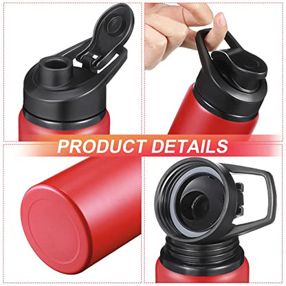 Chengu 10 Pcs 25oz Reusable Aluminum Water Bottle Bulk Lightweight Outdoor Sports Water Bottles Easy Carry Leak Proof for Travel Gym Camping Hiking Fishing, Snap Lid (Red) - style: Red