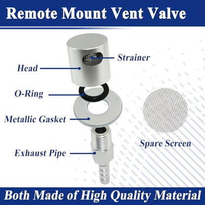 2Pcs Remote Mount Vent Valve for Fuel Tanks, Tank Vent Line Replacement Part, 5/16'' Barb Size, Detachable - color: 2 Pack