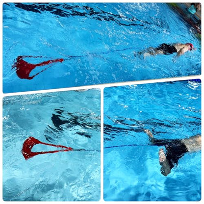 Swimming Resistance Training Set - Aquatic Resistance Belt, Swim Parachute, Pool Trainer Set - style: A