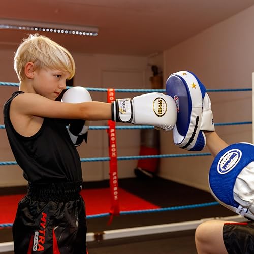 Kids Boxing Gloves for 3-10 Years 4 oz Youth Boxing Gloves Junior Punching Gloves MMA Muay Thai Boys and Girls Training Gloves - color: White/Black
