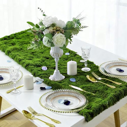 Fake Moss for Crafts 19.68" x 39.37" Artificial Moss for Indoor Plants Decorating Dark Green Faux Grass for Planters Crafts DIY Table Centerpieces Fairy Garden Floral Wedding 50 x 100cm