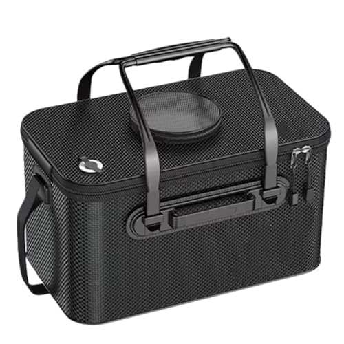 Large Capacity Fishing Container Portable Foldable Live Fish Bucket Thickened for Angling - color: 21L