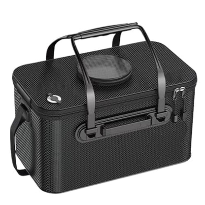 Large Capacity Fishing Container Portable Foldable Live Fish Bucket Thickened for Angling - color: 21L