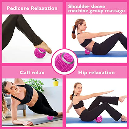 Vibrating Massage Ball 4-Speed High-Intensity Fitness Yoga Massage Roller, Relieving Muscle Tension Pain & Pressure Massaging Balls (Pink) - color: Pink