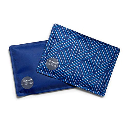 Fit & Fresh Cool Coolers 2 Pack Soft Ice for Lunch Bags, Flexible Stretch Nylon, Durable, Reusable Lunch Box Ice Packs, Soft Ice, Reusable Freezer Packs, Lunch Ice, Easy to Clean, Navy Sketch - color: Sketch Weave (2 Pack), size: Standard
