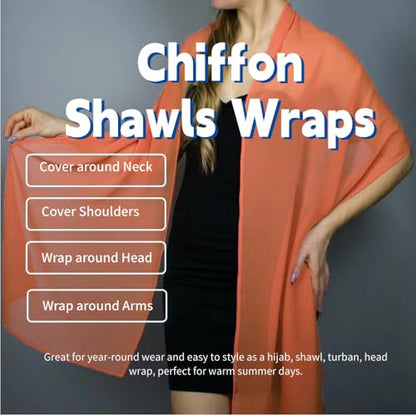 Chiffon Scarf for Women Lightweight Breathable Sunscreen Soft Solid Hijab Scarf for Daily & Muslim Wear - color: Crimson Chiffon Scarf