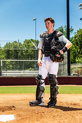 Mizuno Adult Samurai Baseball Shin Guards - color: Black/Forest, size: 16.5"