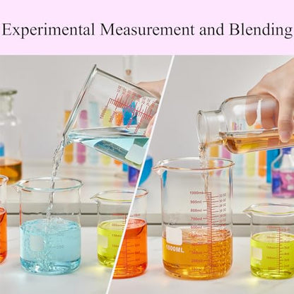 High Borosilicate Glass Measuring Cup Set-V-Shaped Spout,Includes 60ml(2OZ), 120ml(4OZ), 250ml(8OZ), 500ml(16OZ), and 1000ml (32OZ) for Kitchen or Restaurant, Easy to Read - size: 60ml/120ml/250ml/500ml/1000ml Measuring Cup Set