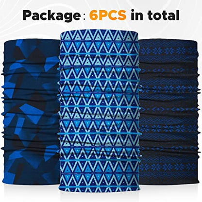 JOEYOUNG Headwear, Bandana, Neck Gaiter Head Wrap Headband Balaclava Magic Scarf - color: A- Blue