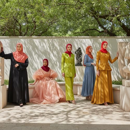 NOOR Chiffon Hijab Set for Women - Pack of 5 Lightweight Non-Slip Scarves, Premium Breathable Fabric, Gift-Ready Packaging - color: Mix Colors 13