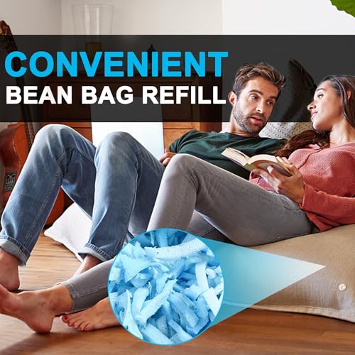 DR.DUDU 20 lbs Bean Bag Filler Foam, Shredded Gel Memory Foam Filling, Premium Soft and Comfortable Pillow Stuffing Foam for Couch Cushion Dog Bed Chair Arts Crafts Stuffed Animal - size: 20lb