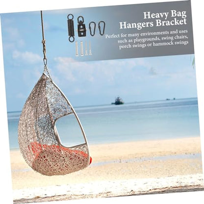 Kisangel Heavy Duty Stainless Steel Hanger Set for Punching Bags Easy to Install Resistant Bracket for Home Use Smooth Rotating Design for Sandbags and Hammocks
