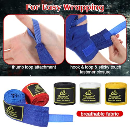 10 Pairs Boxing Hand Wraps Bulk, 98 Inches (2.5 Meter) Hand Wraps for Boxing, Non-Elastic Polyester Martial Arts Wrist Wrap for Men & Women, Kickboxing, Muay Thai, MMA Training (Multicolor)