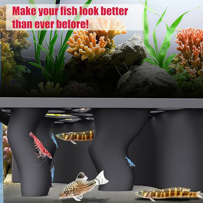 Naturally Curved Aquarium Underground Tunne lCave | Multi-sized Hole Fish Tank Decor Hideaway | Aquarium Decor with Submerged Base and Viewing Window Suitable for Betta fish,Catfish,Loach,Shrimp（1PCS)