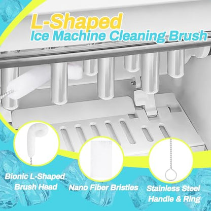 Potanro Ice Machine Cleaner Brush Sets,14Pcs Ice Maker Cleaner Tools | Gap Crevice Cleaning Brushes Tools Small Spaces, Scrub Sponge, Thin Brush for Countertop,Cleaning Window Track, Straw, Bottle