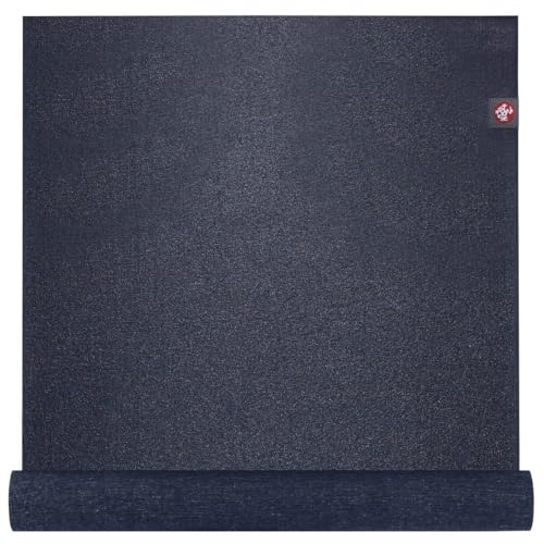 Manduka eKO SuperLite Yoga Mat - 1.5mm Natural Rubber | Foldable & Travel Friendly | Soft Textured Surface | Eco-friendly - color: Midnight