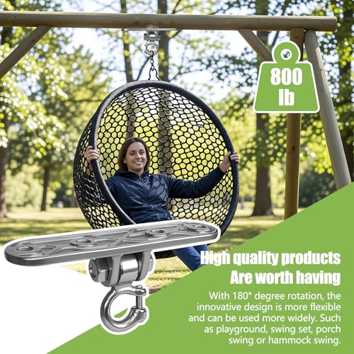 Swing Hanger Accessories Heavy Duty Smooth Operation with 180° Swing Bearings 800lb Capacity for Indoor Outdoor Swing Chairs Hammocks Playgrounds Yoga - size: size 7