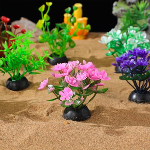 Garneck 40 Pack Fish Tank Decorations Small Artificial Aquarium Plants: Plastic Water Grass Mixed Styles for Small Aquarium Decor Betta Tank Accessories Fake Plants for Bowl Desktop