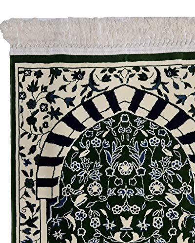 Thick Floral Rawda Beautiful Prayer/Wall Mat Janamaz Musallah Rug-1100-1300g
