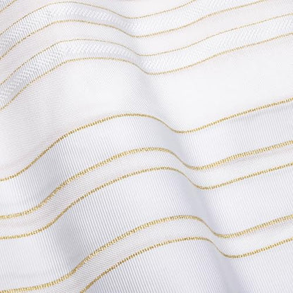 Full Size Tallit Prayer Shawl, Hand-Tied Tzitzit in Israel by a Jewish Craftsman, Blessing On Neckband - color: White & Gold, size: Size 55 - 72 x 52 Inch