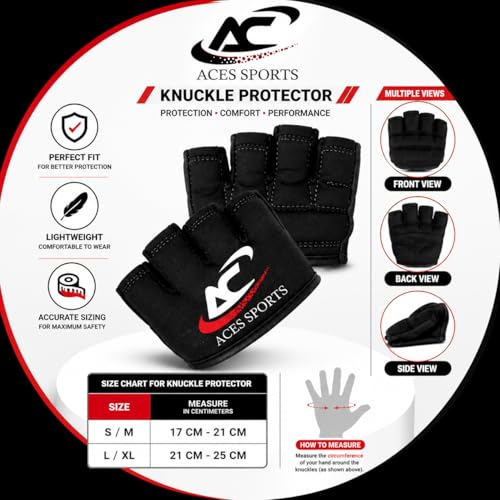Gel Knuckle Protector, Black MMA Gel Hand Guard, Fingerless Design - size: Large-X-Large