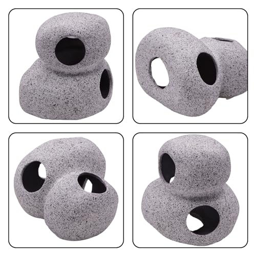 Aquarium Decorations Rock, Ceramic Shelters - Shrimp Habitat, Breeding Tube, Hiding Cave, Fish Tank Decor Pleco Cave for Betta Fish, Amano Cichlid Bonsai to Play, Hide and Rest (Stack Stone Cave)