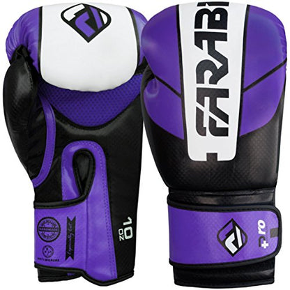 Farabi Pro Fighter Boxing Gloves Sparring Gym Bag Punching Focus Pad Mitts - color: Purple/Black, size: 12Oz