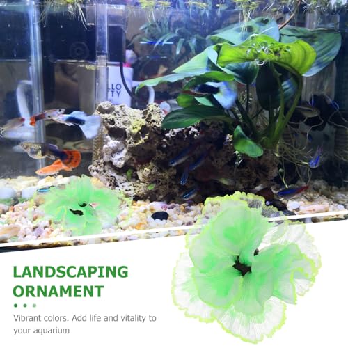 TOYANDONA Artificial Aquarium Plant Fish Tank Decoration, Silicone Simulation Aquatic Plant Ornament for Home and Aquarium Landscaping, Green Water Grass for Freshwater Tanks
