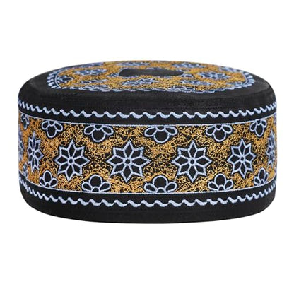 Muslim Prayer Hat for Men Worship Hat Islamic Muslim Prayer Hats Cap Beanie Headwear for Ramadan Eid - color: Yellow