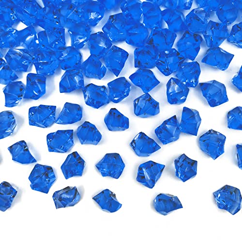 Fake Crushed Ice Cubes, Vase Fillers, 150 pcs 16 * 22mm Artificial Acrylic Crystal Rocks Diamonds for Vase Fillers,Table Scatter, Party Favor, Wedding Decoration(0.86 * 0.62inch,Darkblue) - color: Dark Blue-16*22mm-150pcs