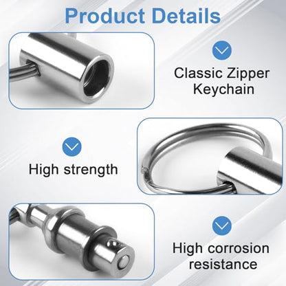 10 Pcs Quick Release Keychain and Key Rings, Stainless Steel Detachable Carabiner Clips Set with 360° Swivel Lock System, Men Women Car Keys Auto Enthusiasts Mechanics DIY Crafts Accessories (Silver)