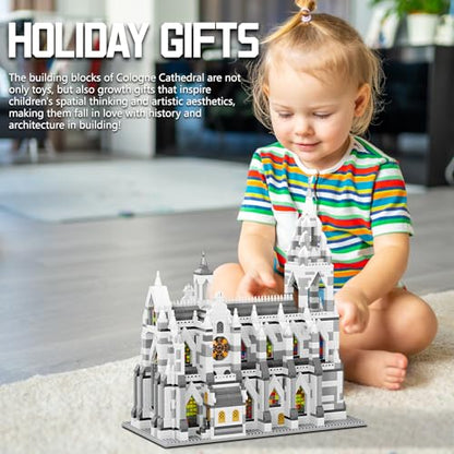 Miniature Building Blocks Cologne Cathedral Model Set (3598 Pieces) - Building Toys, Suitable for Children and Adults as Gifts - style: Cologne Cathedral Model