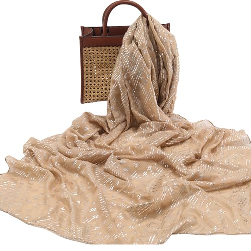 1920's Women's large-sized winter and autumn scarf - Retro Faux Assuit Foil print-embossed style long scarves - color: Ash Silver