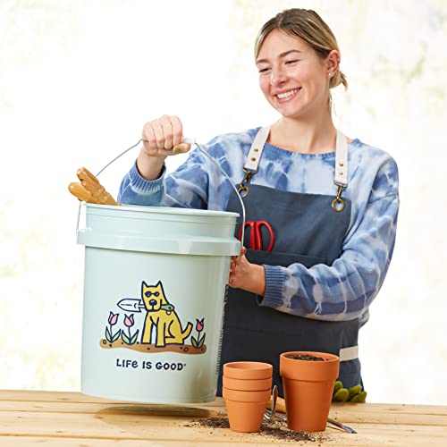Life is Good Rocket's Garden 5 Gallon Bucket, 2 Pack, BPA-Free | Heavy-duty plastic buckets with comfortable handles for gardening, cleaning, storage, and home improvement projects. - size: Rocket's Garden