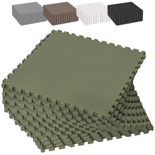 1/2" Thick 12 Pcs 48 Sq Ft EVA Foam Puzzle Exercise Mats, High-Density Interlocking Foam Floor Tiles for Home Gym, Gym Mat for Workout Equipment & Direct Exercise, Floor Padding for Kids - color: Green, size: 48 Sq Ft (12 Tiles)