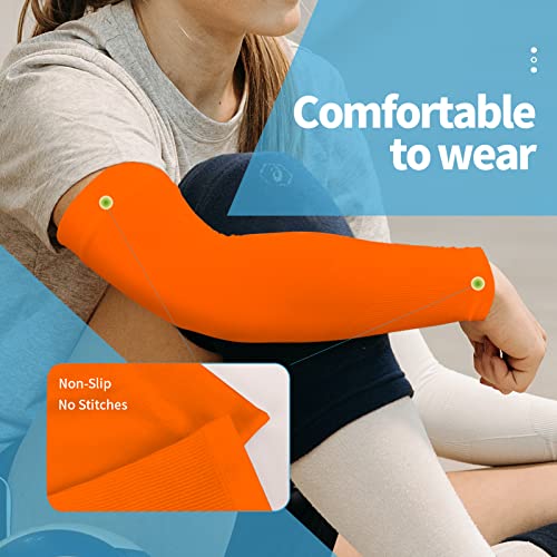 YESLIFE UPF 50 Cooling Sports Arm Sleeve for Men&Women - color: Black + Orange