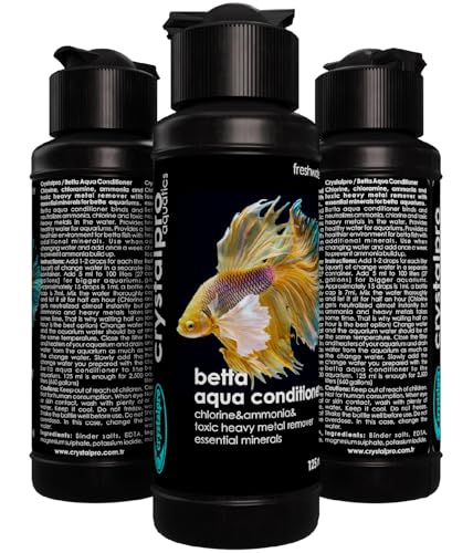 Crystalpro Betta Water Conditioner (Treats 660 Gallons) - Instantly Neutralizes Chlorine & Ammonia, Tap Water Treatment (4.2 Fl Oz / 125ml)