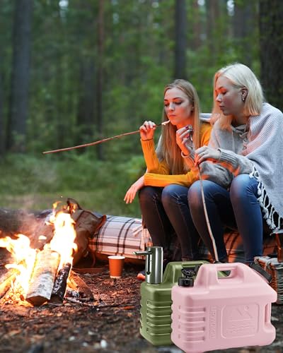 UPWOIGH 3.5 Gallon Camping Water Jug with Spigot, Blush Pink, 1 Pack | BPA-Free HDPE, Dual Cap Openings, Built-In Handles, Leak-Resistant Design, Portable Storage for Travel and Emergencies - color: Blush Pink