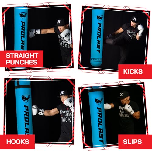 Heavy Punching Kicking Bag for Adults, Boxing, MMA, Martial Arts, Muay Thai, Strength Training Equipment, Filled/Unfilled, 6ft, 150 lbs, Special Edition Logo - color: Blue / Black, size: Unfilled