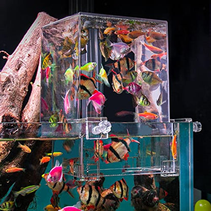 Negative Pressure Fish Tank - Clear Fish Elevator Water Auto-Refill Vacuum Suspended Fish Tank Water Level Maintenance, Increase Fish Activity Area, Aquarium Decoration
